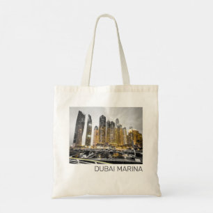 Dubai Marina City UAE Skyline Vintage Panorama Tote Bag