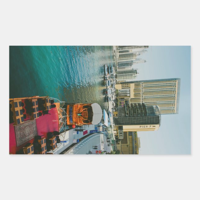 Dubai Marina Pier 7 Rectangular Sticker (Front)