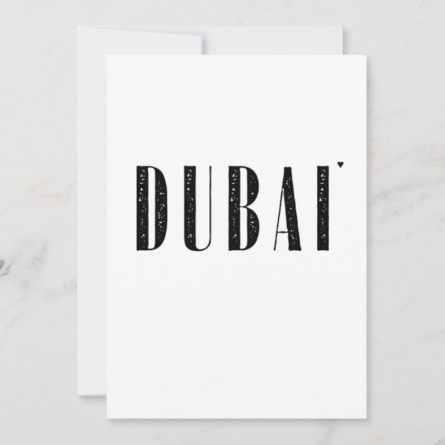Dubai - minimalistic typography card (Front)