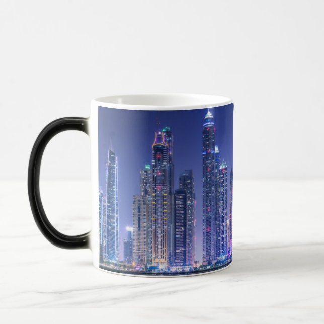 Dubai modern skyscrapers Corniche Magic Mug (Left)