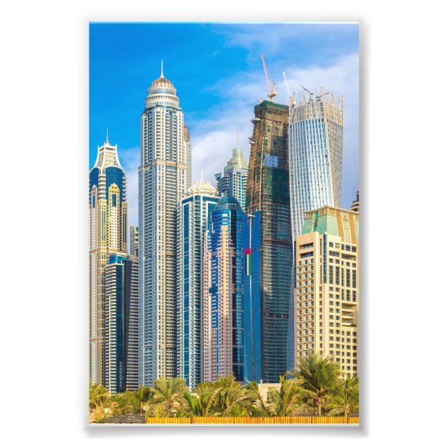 Dubai modern skyscrapers Corniche Photo Print (Front)