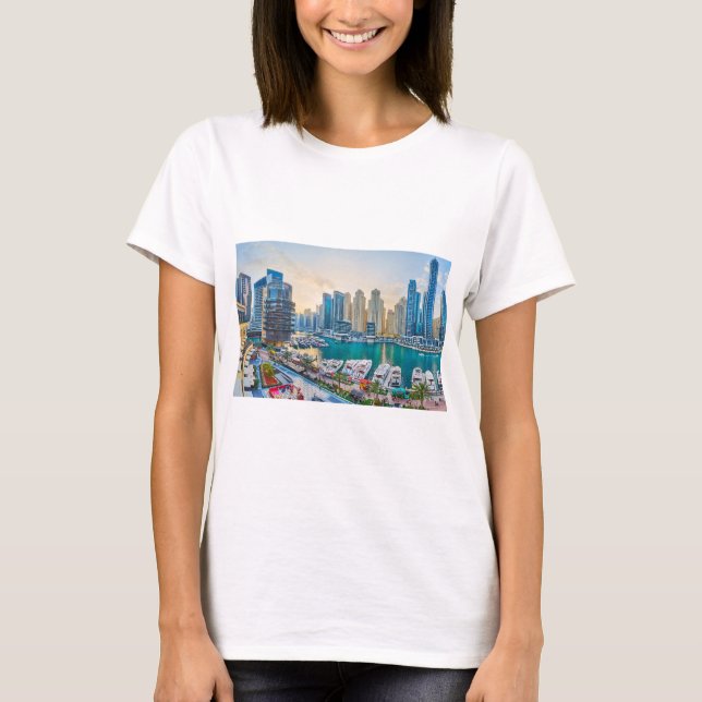 Dubai modern skyscrapers Corniche T-Shirt (Front)