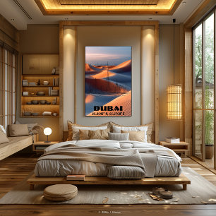 Dubai: Online art with Coordinates and Photo. Poster