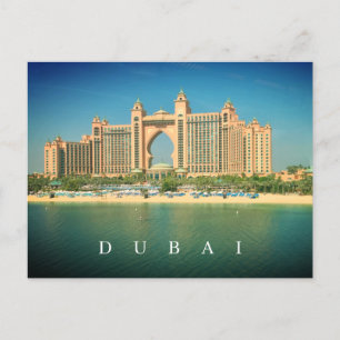 Dubai resort on Palm Jumeirah view postcard