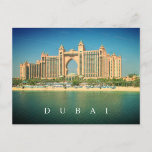 Dubai resort on Palm Jumeirah view postcard