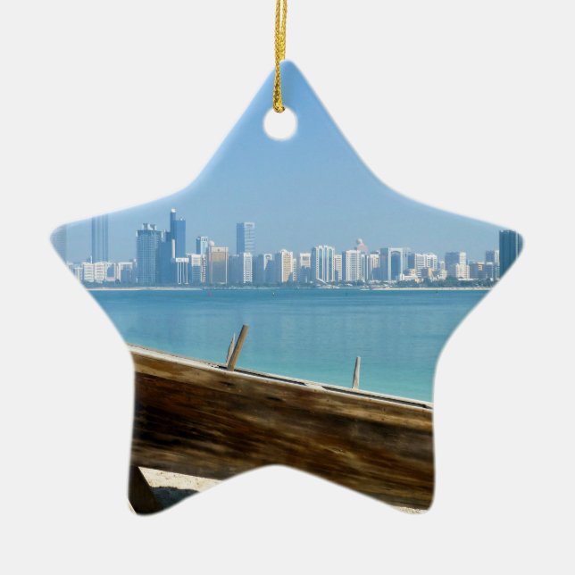 Dubai skyline ceramic tree decoration (Front)
