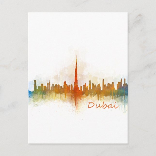 Dubai Skyline Cityscape Emirates v3 Postcard (Front)