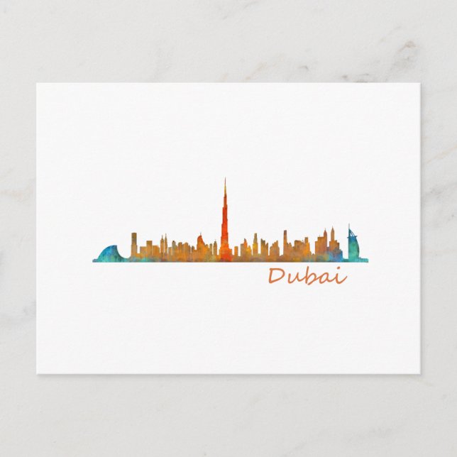 Dubai Skyline Cityscape v1 Postcard (Front)