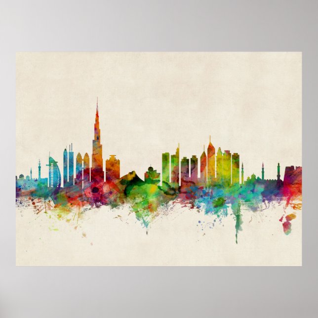 Dubai Skyline Poster (Front)