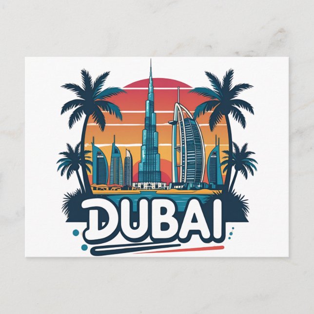 Dubai skyline Travel Postcard (Front)