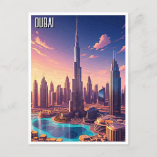 Dubai Skyline Travel Postcard