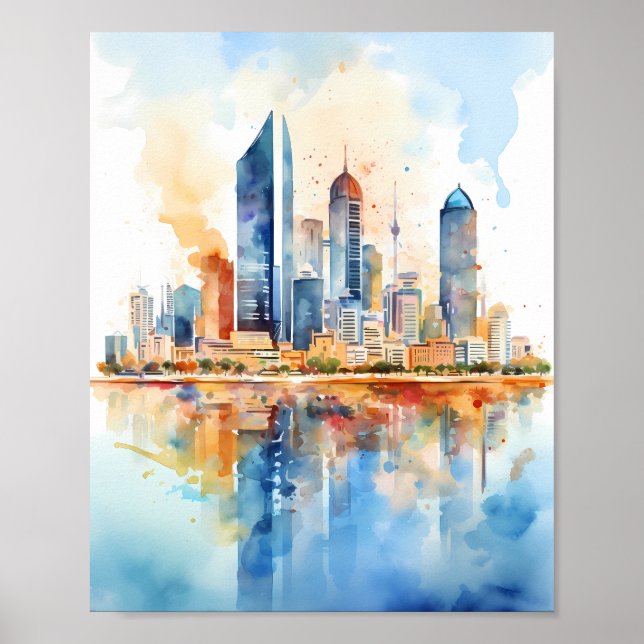 Dubai Skyline Wall Art, Modern Wall Art (Front)