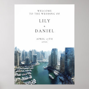 Dubai Skyline Wedding Welcome Sign
