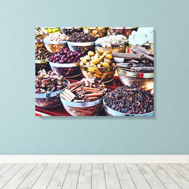 Dubai Spice Souk  Canvas Print (Insitu(Wood Floor))