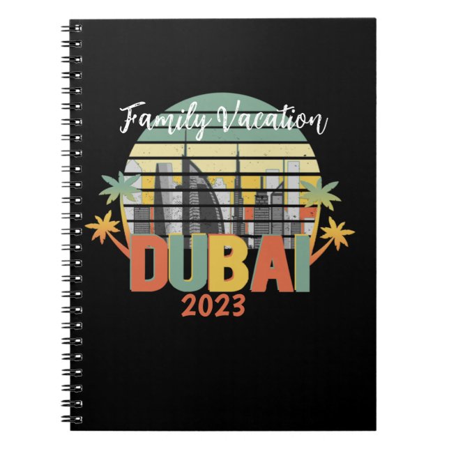 Dubai Travel Tourist Vacation Group  Notebook (Front)