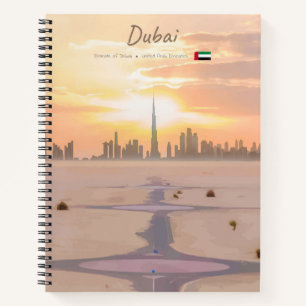 Dubai, UAE - Burj Khalifa Desert Skyline Notebook