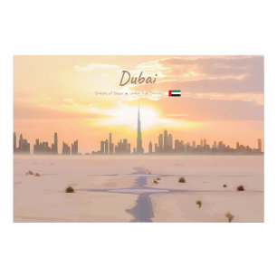 Dubai, UAE - Burj Khalifa Desert Skyline Photo Print