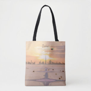 Dubai, UAE - Burj Khalifa Desert Skyline Tote Bag