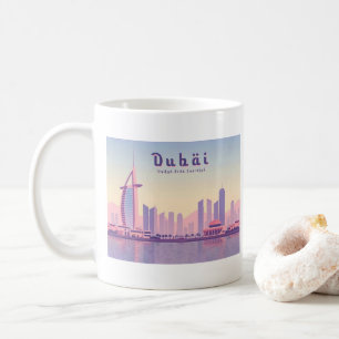 Dubai UAE Burj Khalifa Pastel Travel Design Coffee Mug
