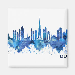 Dubai UAE Skyline Blue Magnet