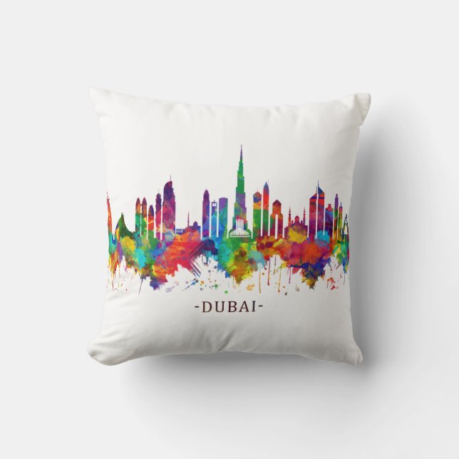 Dubai UAE Skyline Cushion (Front)