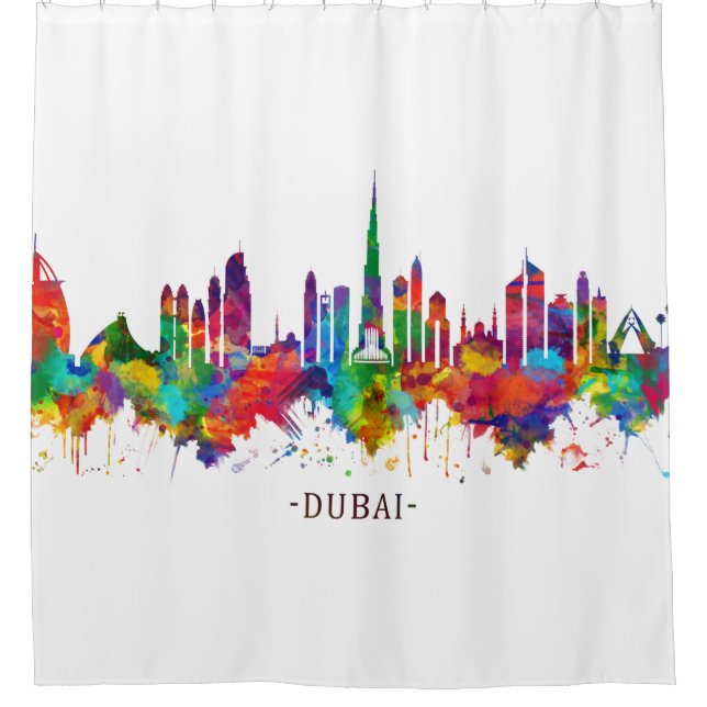 Dubai UAE Skyline Shower Curtain (Front)