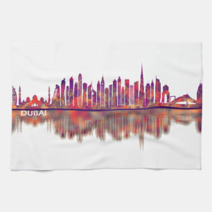 Dubai UAE Skyline Tea Towel