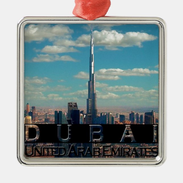 Dubai UAE Souvenir Metal Tree Decoration (Front)
