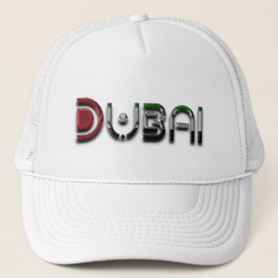 Dubai UAE Typography Elegant Text Only Trucker Hat