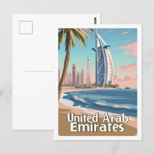 Dubai UAE Vintage Famous Travel Place  Postcard