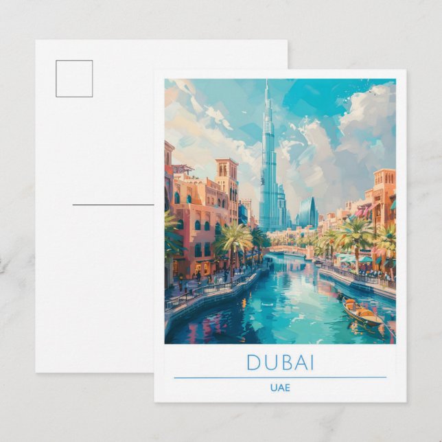 Dubai UAE Vintage Travel  Postcard (Front/Back)