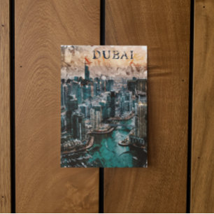 Dubai UAE Watercolor Skyline Postcard
