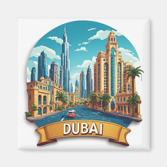 🧲 Dubai Unforgettable Vacation Memories ✈️ Magnet (Front)