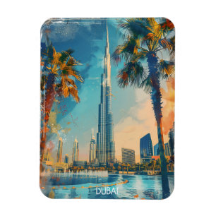 Dubai United Arab Emirates Burj Khalifa Cityscape Magnet