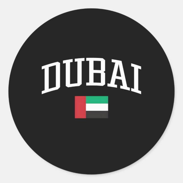 Dubai United Arab Emirates Country Flag Classic Round Sticker (Front)