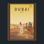 Dubai United Arab Emirates Desert Safari Retro Postcard<br><div class="desc">Dubai vector art design. Dubai is a city and emirate in the United Arab Emirates known for luxury shopping,  ultramodern architecture and a lively nightlife scene.</div>