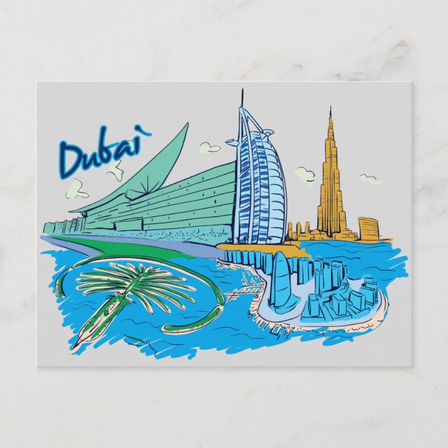 Dubai, United Arab Emirates Famous City Postcard (Front)