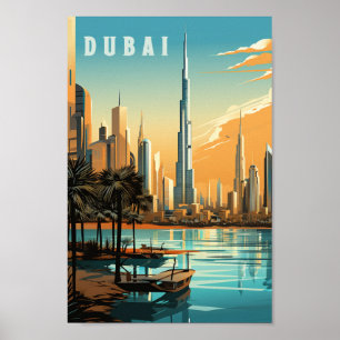 Dubai United Arab Emirates Famous Travel Place Poster