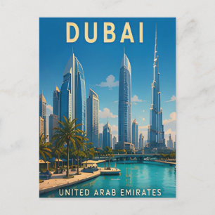 Dubai United Arab Emirates Futuristic Skyline Postcard
