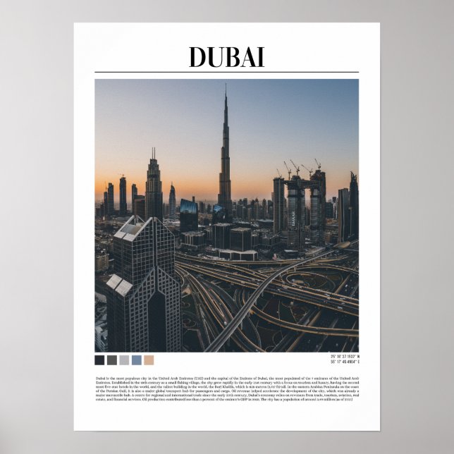 Dubai - United Arab Emirates Minimalist Poster (Front)