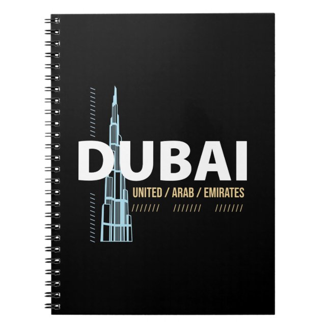 Dubai United Arab Emirates Modern Skyline Design Notebook (Front)