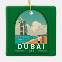 Dubai United Arab Emirates Retro Travel Art