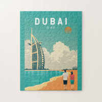 Dubai United Arab Emirates Retro Travel Art