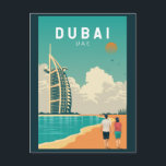 Dubai United Arab Emirates Retro Travel Art Postcard<br><div class="desc">Dubai vector art design. Dubai is a city and emirate in the United Arab Emirates known for luxury shopping,  ultramodern architecture and a lively nightlife scene.</div>