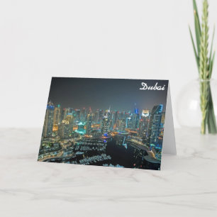 Dubai, United Arab Emirates skyline at night Card