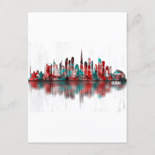 Dubai United Arab Emirates Skyline Invitation Postcard