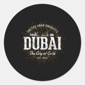 Dubai United Arab Emirates Style Dubai Classic Round Sticker