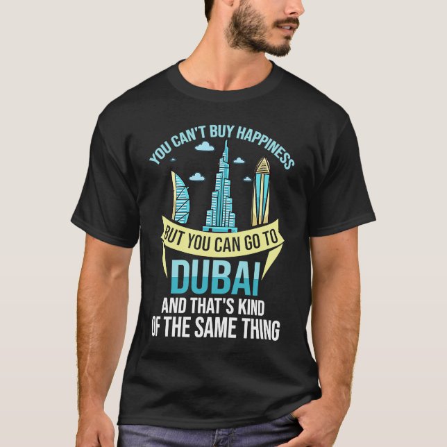 Dubai United Arab Emirates Uae City Skyline Map T-Shirt (Front)