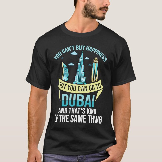 Dubai United Arab Emirates Uae City Skyline Map T-Shirt (Front)