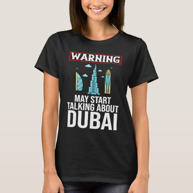 Dubai United Arab Emirates Uae City Skyline Map Tr T-Shirt (Front)